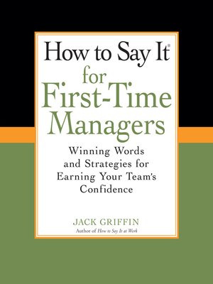 cover image of How to Say It for First-Time Managers